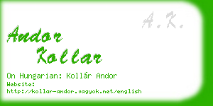 andor kollar business card